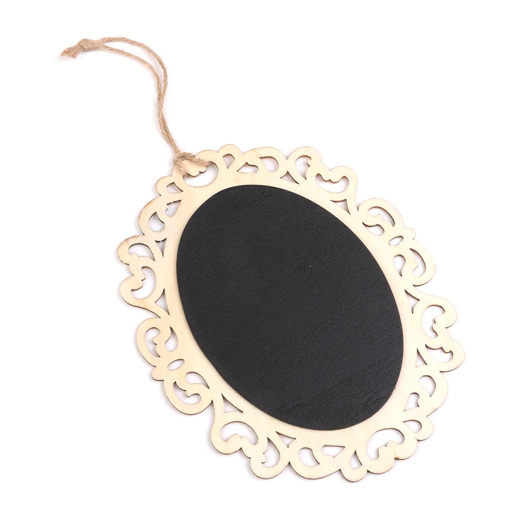 3Pcs Oval Wooden Hanging Blackboard Chalkboard Message Boards for Wedding