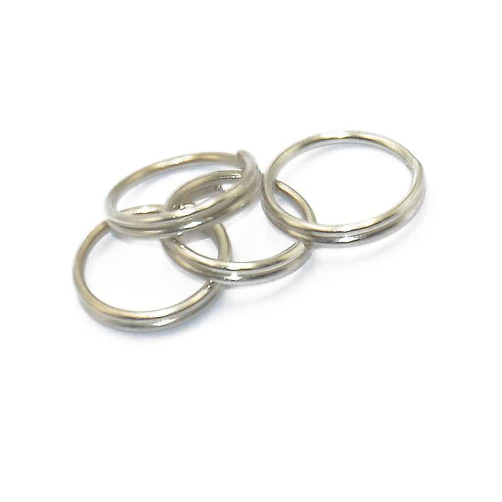 200pcs Mini Steel Silver Plated Replacement Circle Split Key Ring Keyfob 8mm