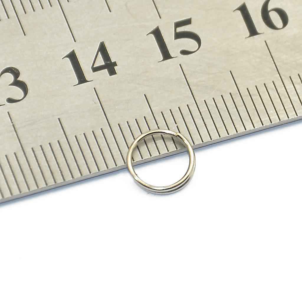 200pcs Mini Steel Silver Plated Replacement Circle Split Key Ring Keyfob 8mm