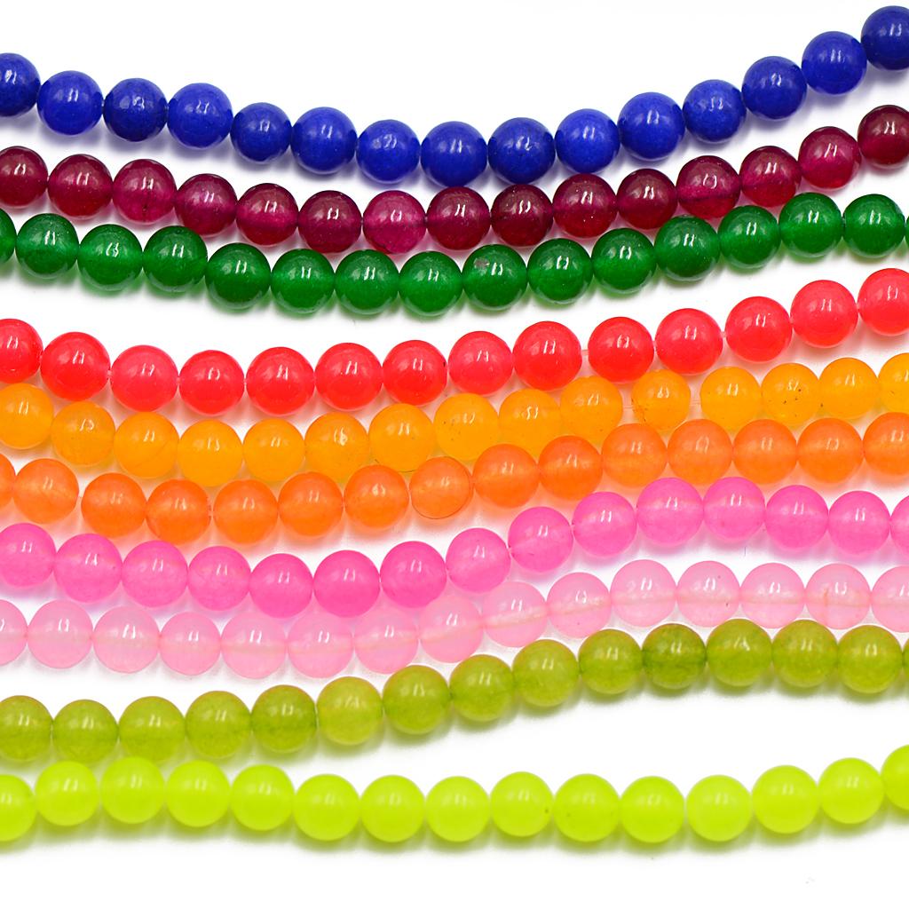 2Pcs 5.5inch Green Faceted Round Jade Gemstone Loose Spacer Beads