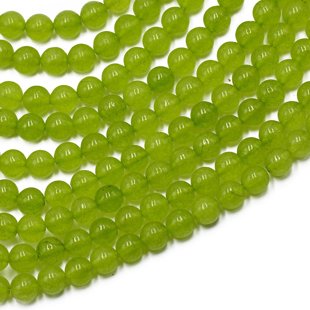 2Pcs 5.5inch Green Faceted Round Jade Gemstone Loose Spacer Beads