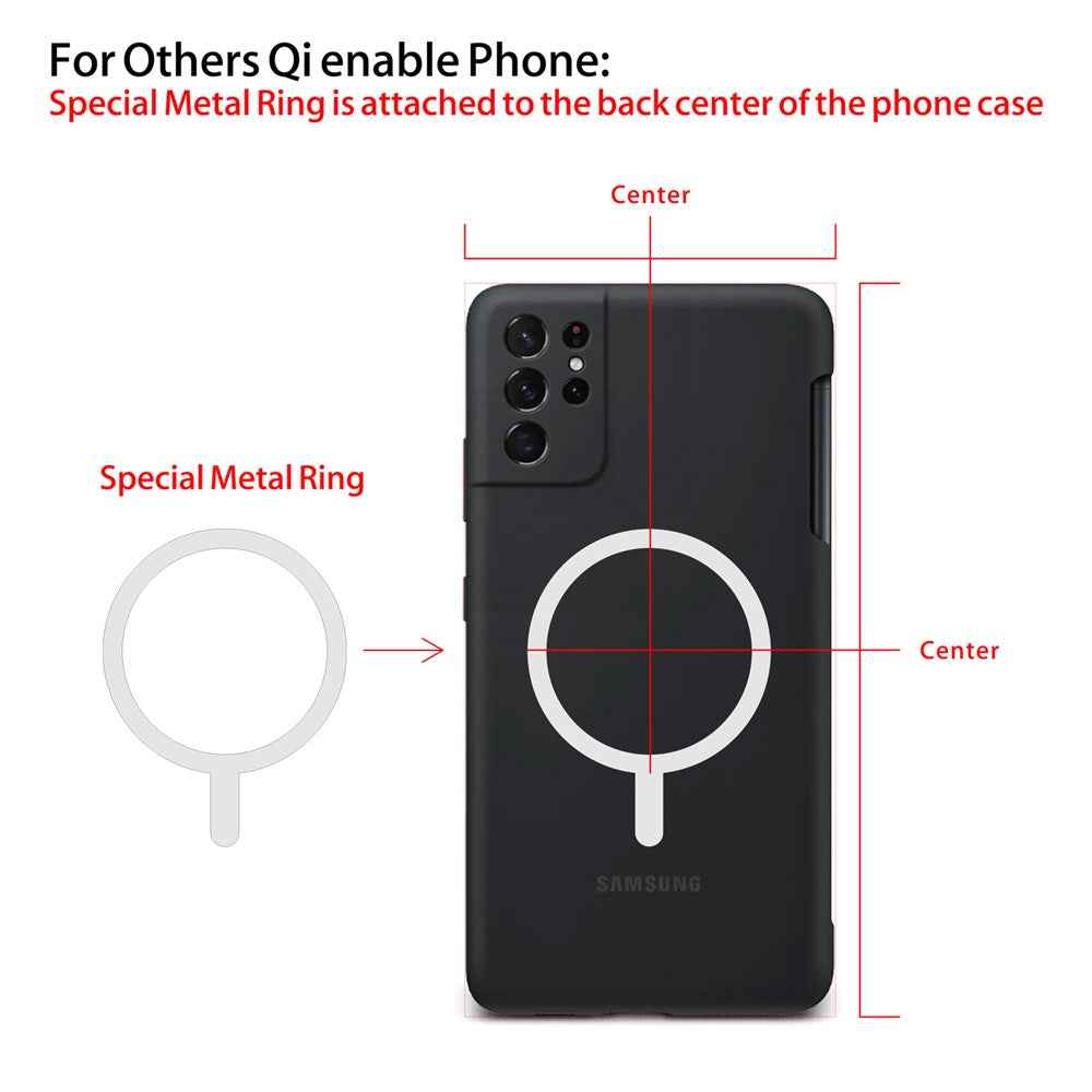 EP08 Magnetic Car Vehicle Air Outlet Fast Charging Mobile Phone Wireless Charger - Black
