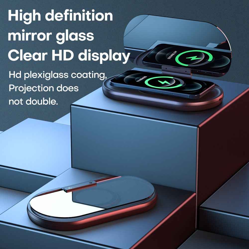 Upgraded Magnetic 15W Fast Charging Station HUD HD Anti-slip Car Wireless Charger with Phone Holder