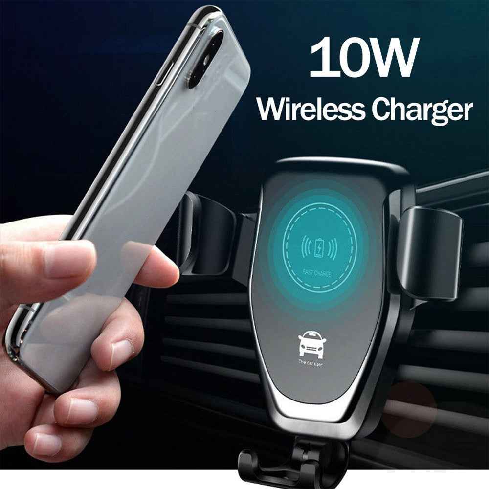 Q12 10W Car Air Vent Mount Gravity Phone Holder Wireless Charger Cellphone Charging Stand