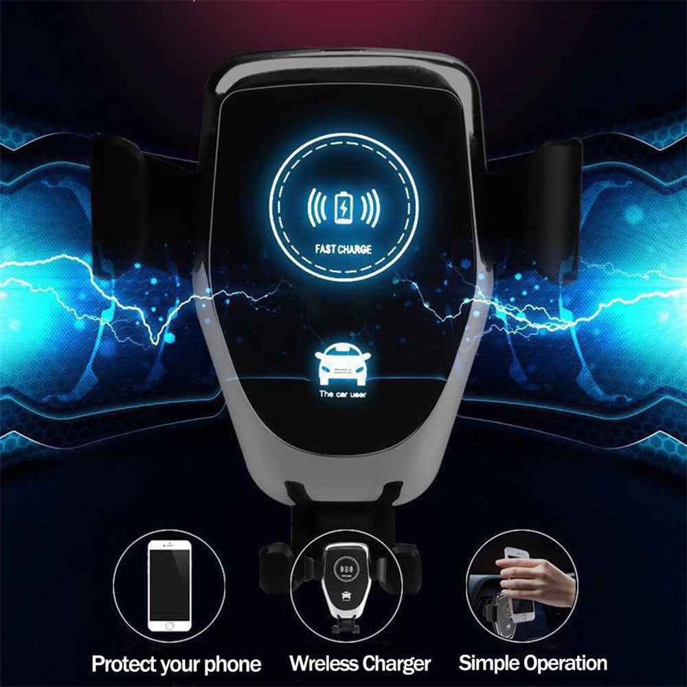 Q12 10W Car Air Vent Mount Gravity Phone Holder Wireless Charger Cellphone Charging Stand