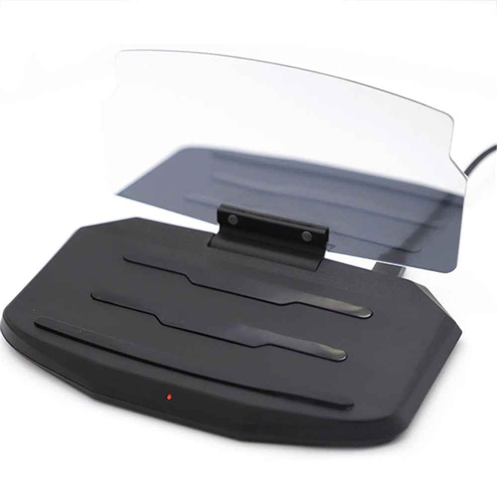 5W Qi Wireless Charger + Heads up Car Navigation Image Reflector HUD 2-in-1 Design for iPhone Samsung Huawei