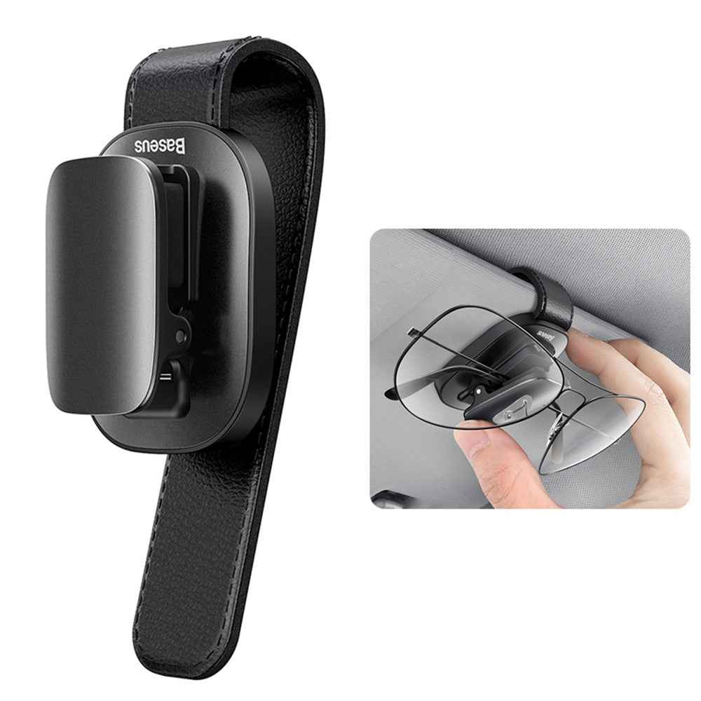 BASEUS Quality Vehicle Eyewear Clip Adhesive Eyeglasses Holder [Clip Design] - Black