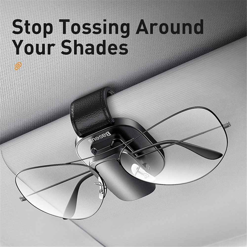 BASEUS Quality Vehicle Eyewear Clip Adhesive Eyeglasses Holder [Clip Design] - Black