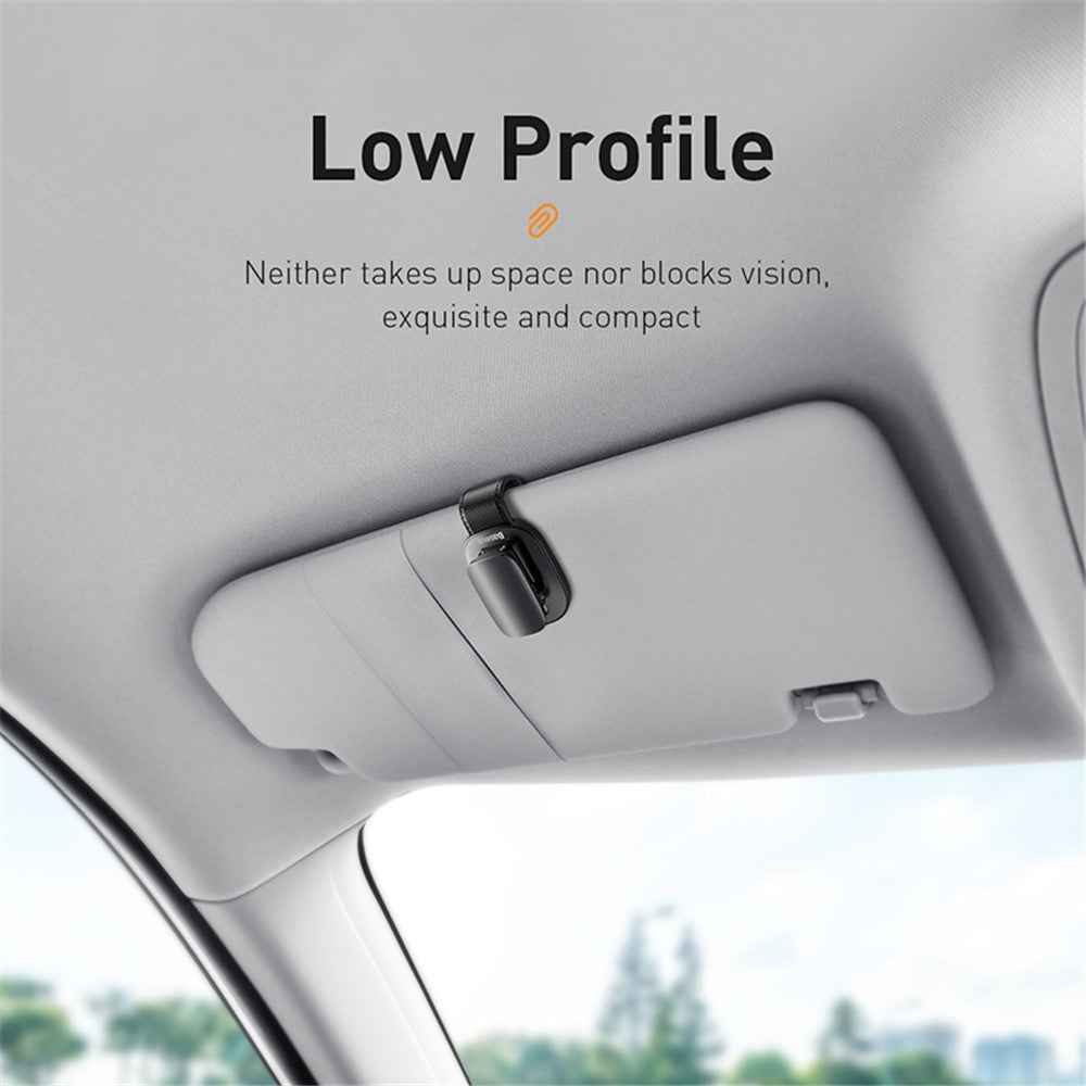 BASEUS Quality Vehicle Eyewear Clip Adhesive Eyeglasses Holder [Clip Design] - Black
