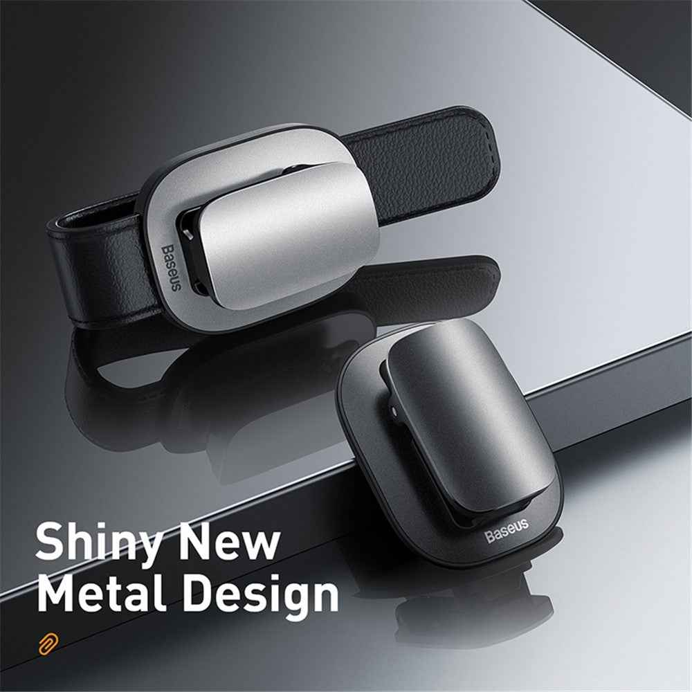 BASEUS Quality Vehicle Eyewear Clip Adhesive Eyeglasses Holder [Clip Design] - Silver