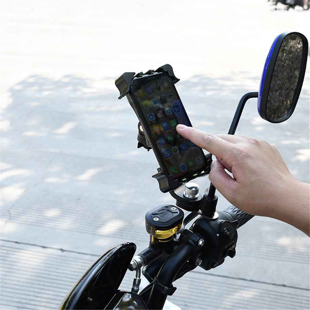 Universal Bike Phone Holder Motorcycle Mount Stand - Black