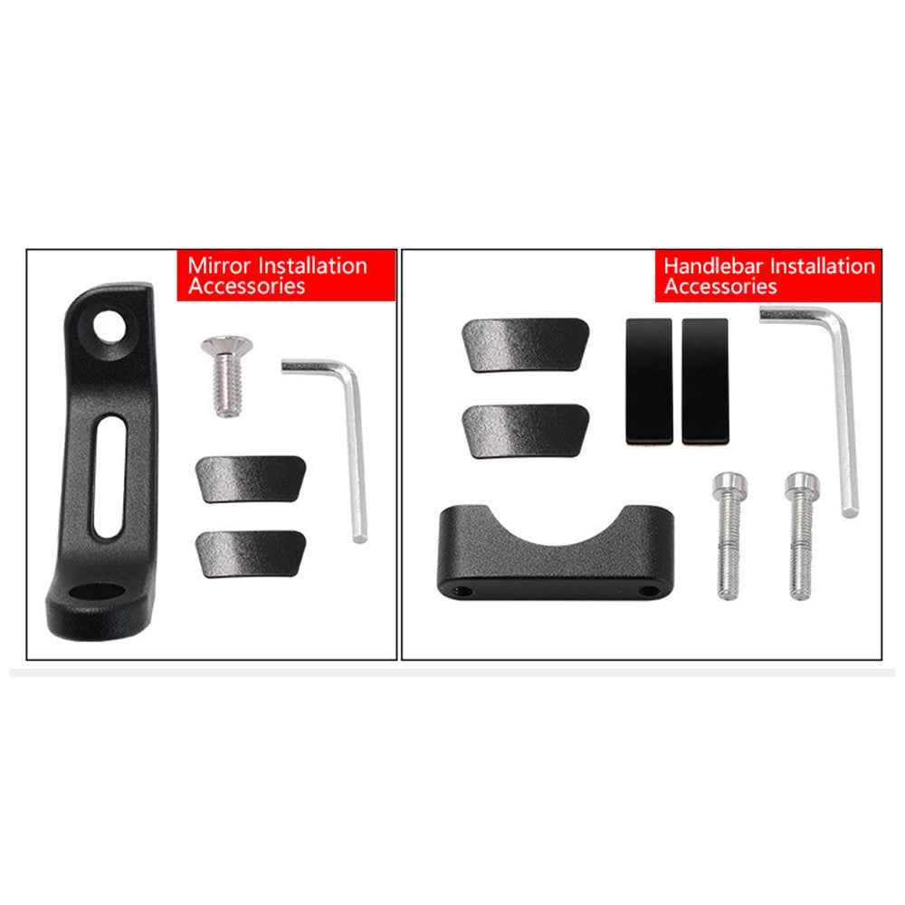 WUPP 360 Degree Aluminum Alloy Motorcycle Bike Rear Mirror Phone Holder GPS Stand Mount for 4-6.5 inch Phone - Black