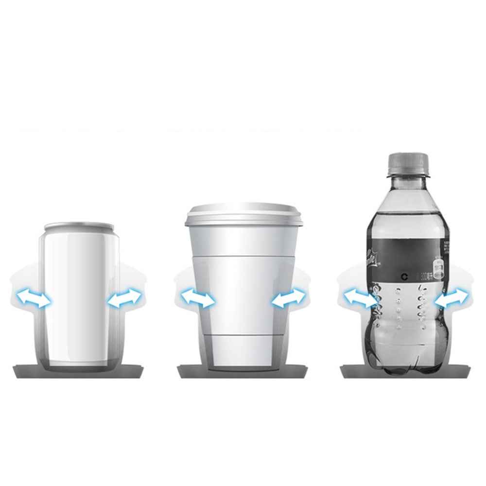 SB-1077 Car Vehicle Dual Cup Holder Water Bottle Drink Rack - Carbon Fiber Black/Silver Edge