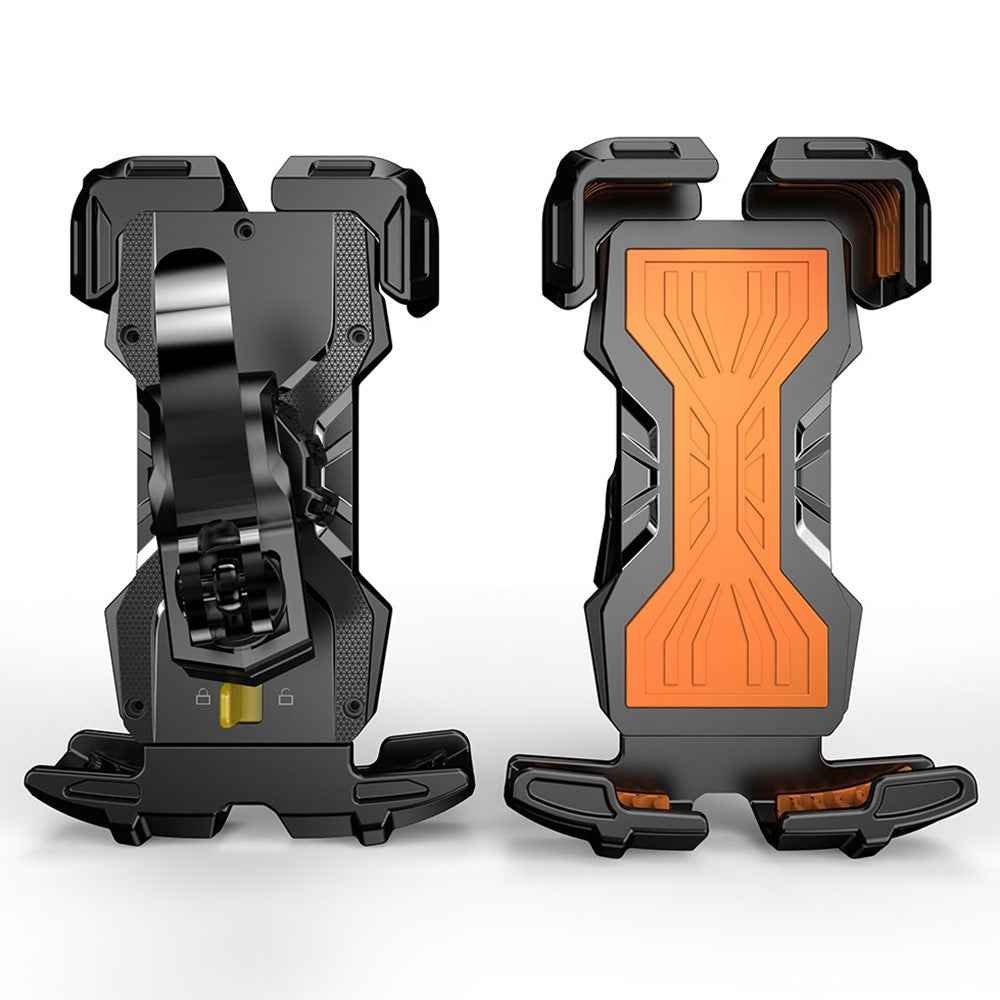 FL-201 Motorcycle Phone Mount Bike Phone Holder Electromobile Handlebar Cell Phone Clamp Scooter Phone Clip for 4.7''- 6.9'' Cell Phones - Orange