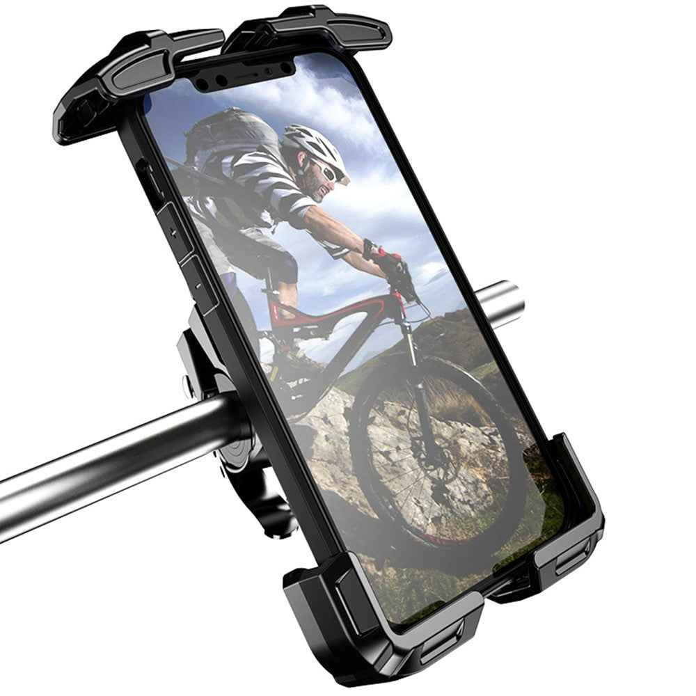FL-201 Motorcycle Phone Mount Bike Phone Holder Electromobile Handlebar Cell Phone Clamp Scooter Phone Clip for 4.7''- 6.9'' Cell Phones - Orange
