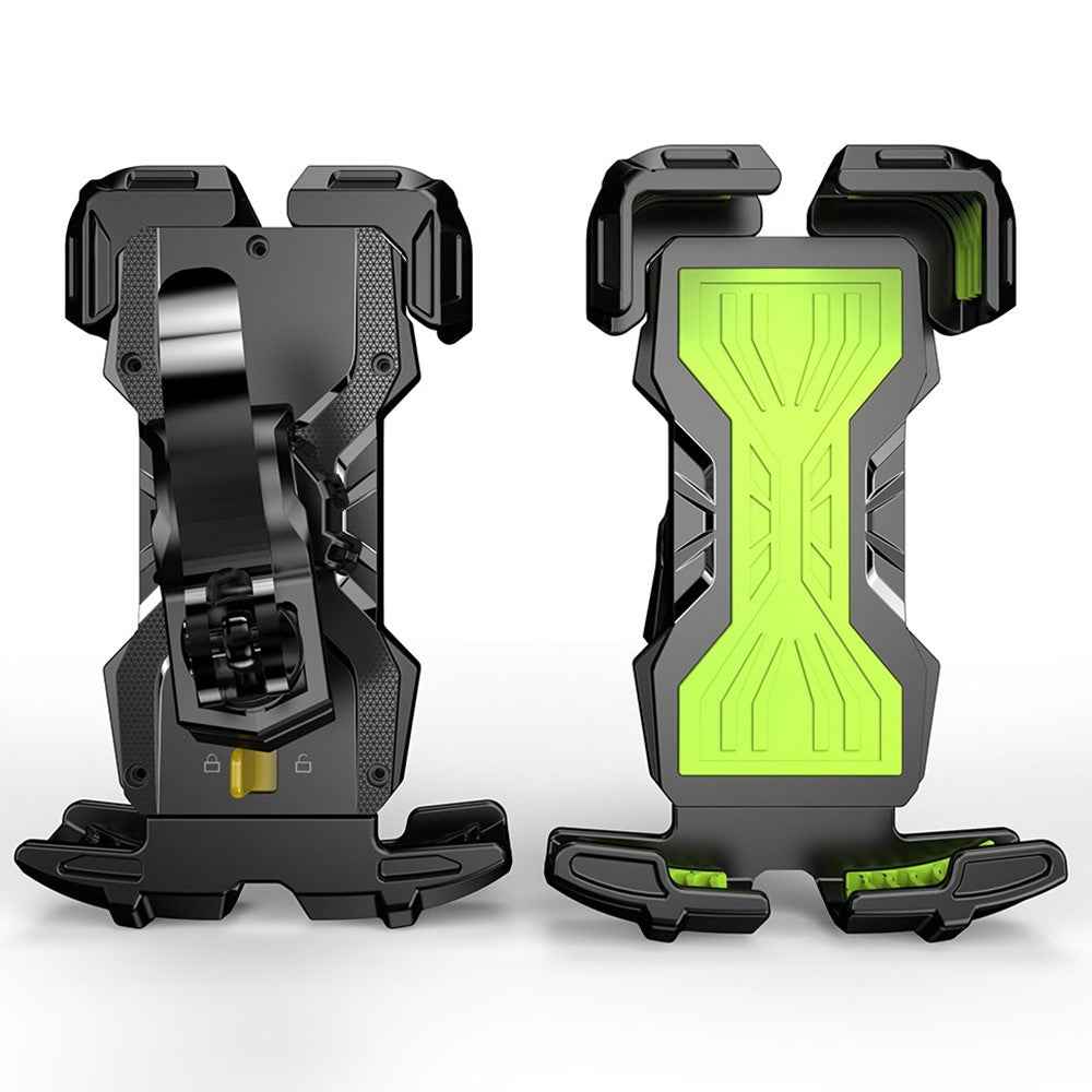 FL-201 Motorcycle Phone Mount Bike Phone Holder Electromobile Handlebar Cell Phone Clamp Scooter Phone Clip for 4.7''- 6.9'' Cell Phones - Green
