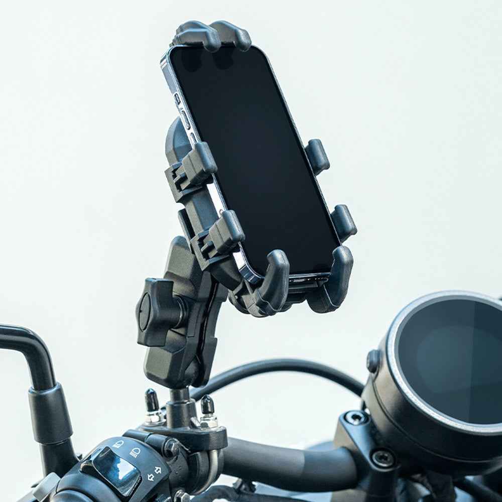 ROCKBROS Bull Head Pattern Motorcycle Electric Bike Bicycle Phone Stand Rotatable Phone Holder Mount Bracket - Y-Shape Rearview Mirror Mount