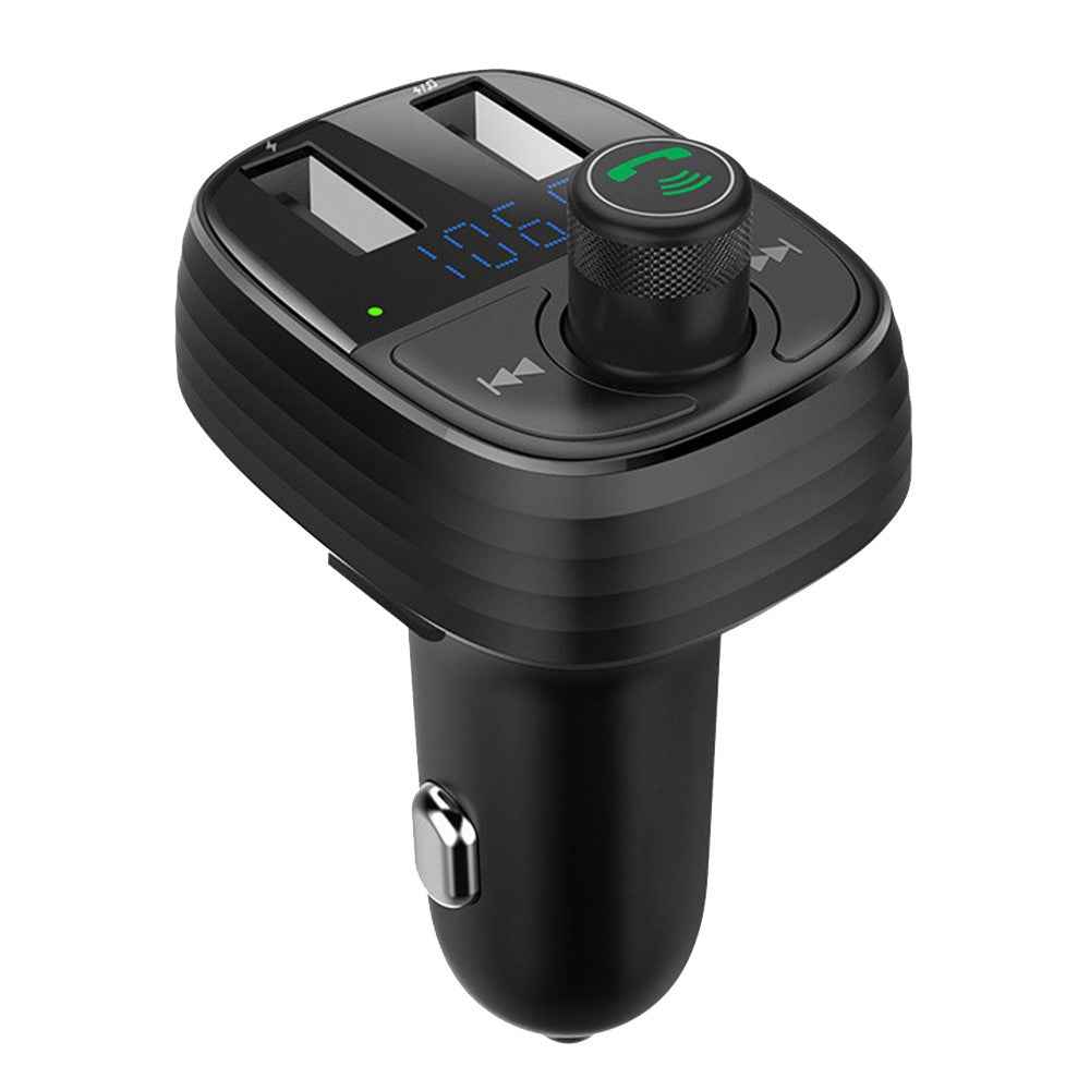 LOHEE S-10 Car Bluetooth-compatible Charger Adapter FM Transmitter Hands-Free Call Fast Charging Car Charger with Dual USB 3.4A Ports Support TF Card/U-disk/BT Music Player
