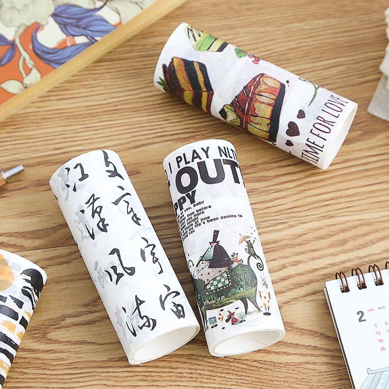 Cute Washi Tape 100mm Wide Colorful Decorative Masking Tape - Graffiti