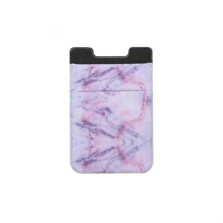 Marble Pattern Road Stretch Phone Back Plastic Card Holder Sticky Phone Clip (Pink)