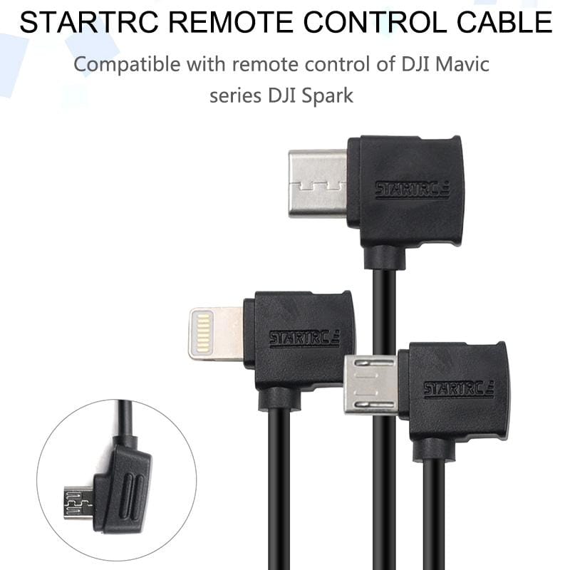 STARTRC 10cm 8 Pin to Micro USB Converting Connector Data Cable for DJI Mavic Mini /  Air, Shark Remote Controller (Black)