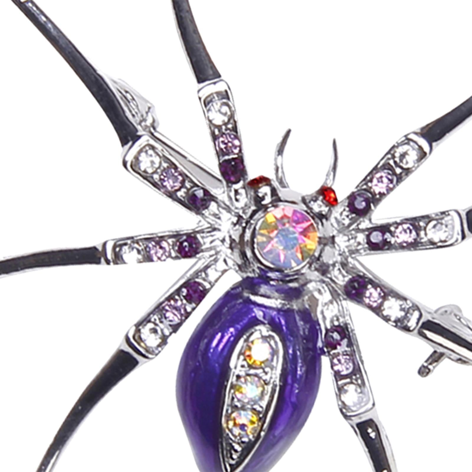2pcs Spider Brooch Pin Rhinestone Crystal Women Brooches Wedding Jewelry