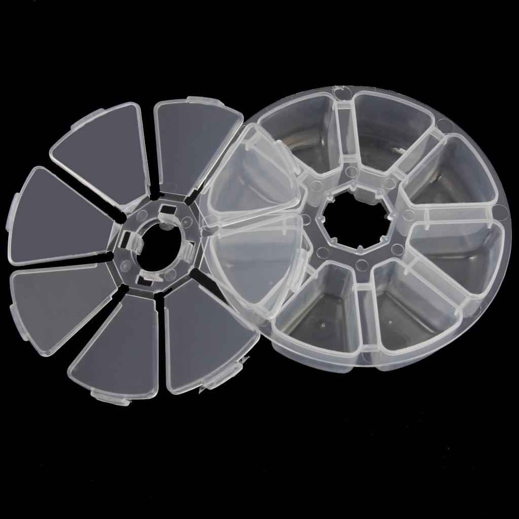 Fixed Round Compartment Plastic Storage Box Jewelry Nail Container 8 Slots