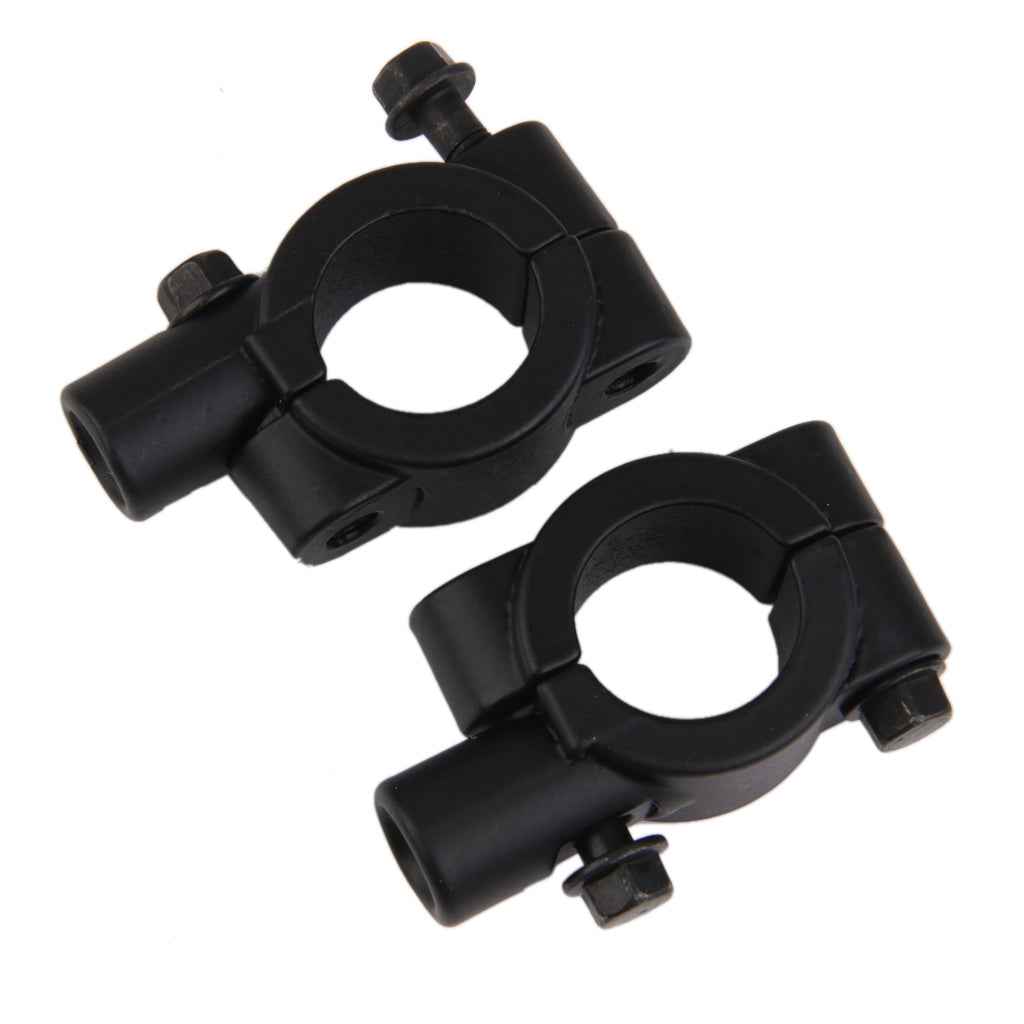 1 Pair 10mm Motorcycle Bike Handlebar Mirror Clamp Mounting Bracket black