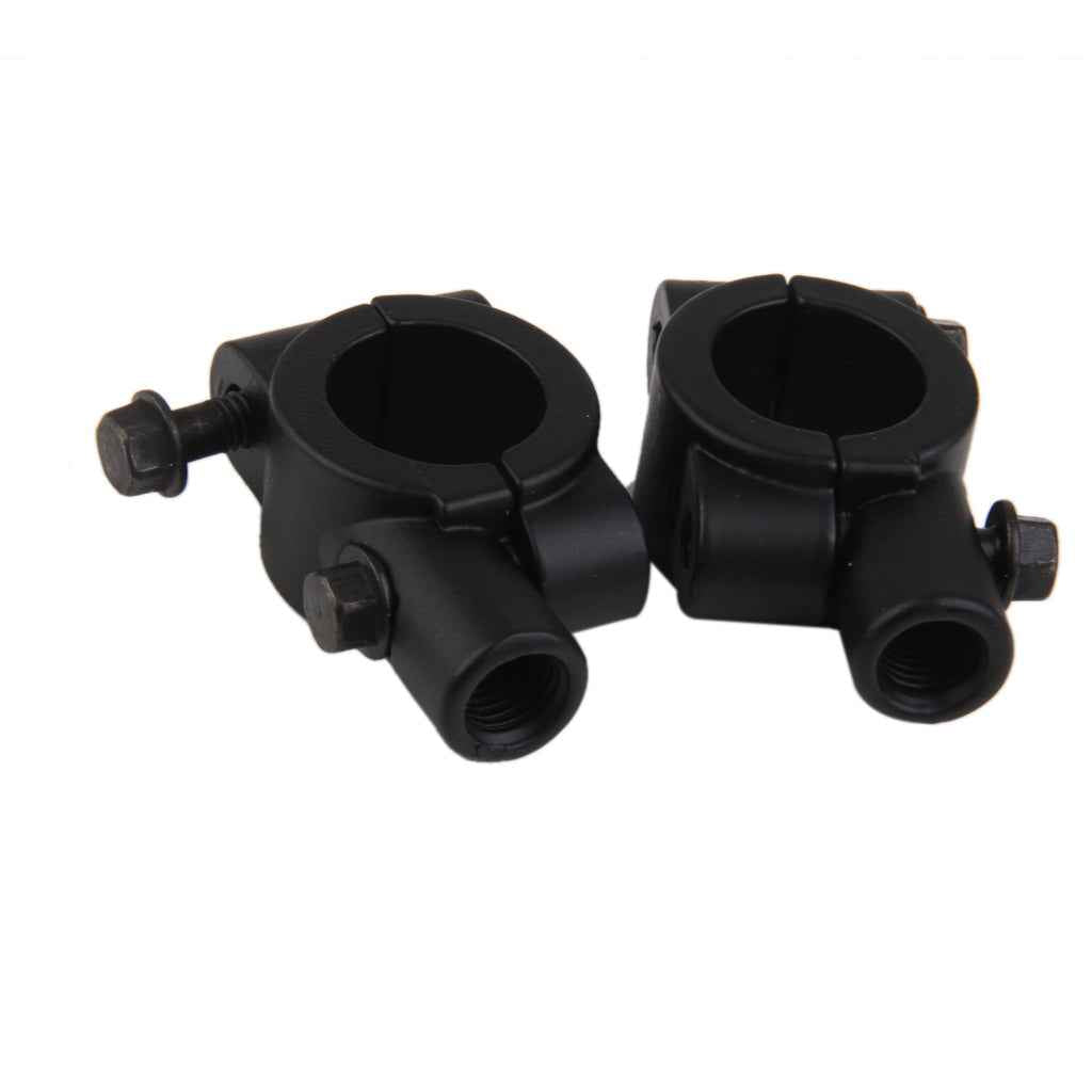 1 Pair 10mm Motorcycle Bike Handlebar Mirror Clamp Mounting Bracket black