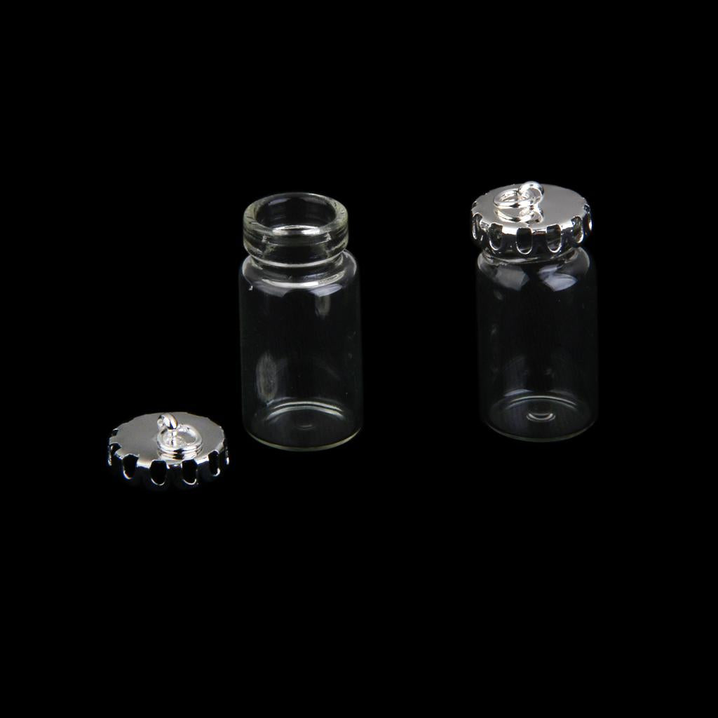 500 Pieces Mini Empty Glass Bottles Pendant Charms Vials Wish Bottles Clear