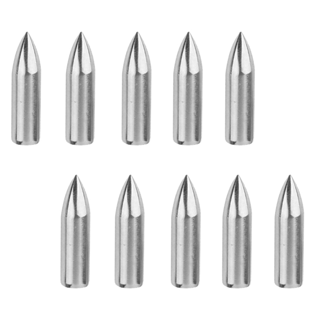 10pc 100gr  Design Steel Archery Arrow target Tip Practice Head Silver