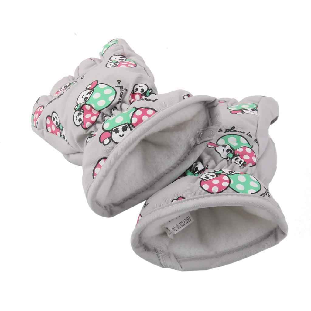 1 Pair Winter Warm Breathable 2-4 Years Children Kids Ski Gloves Light Gray