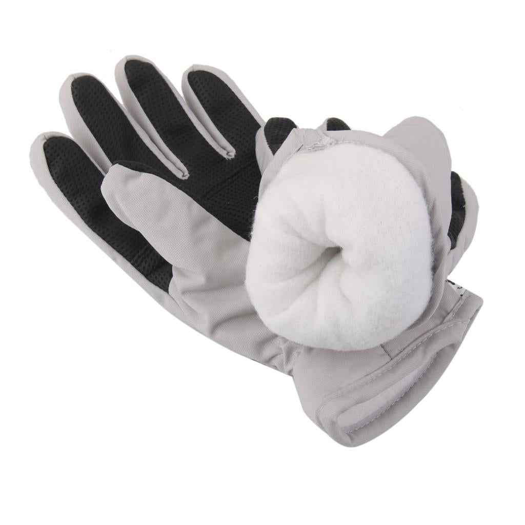 1 Pair Winter Warm Breathable 2-4 Years Children Kids Ski Gloves Light Gray