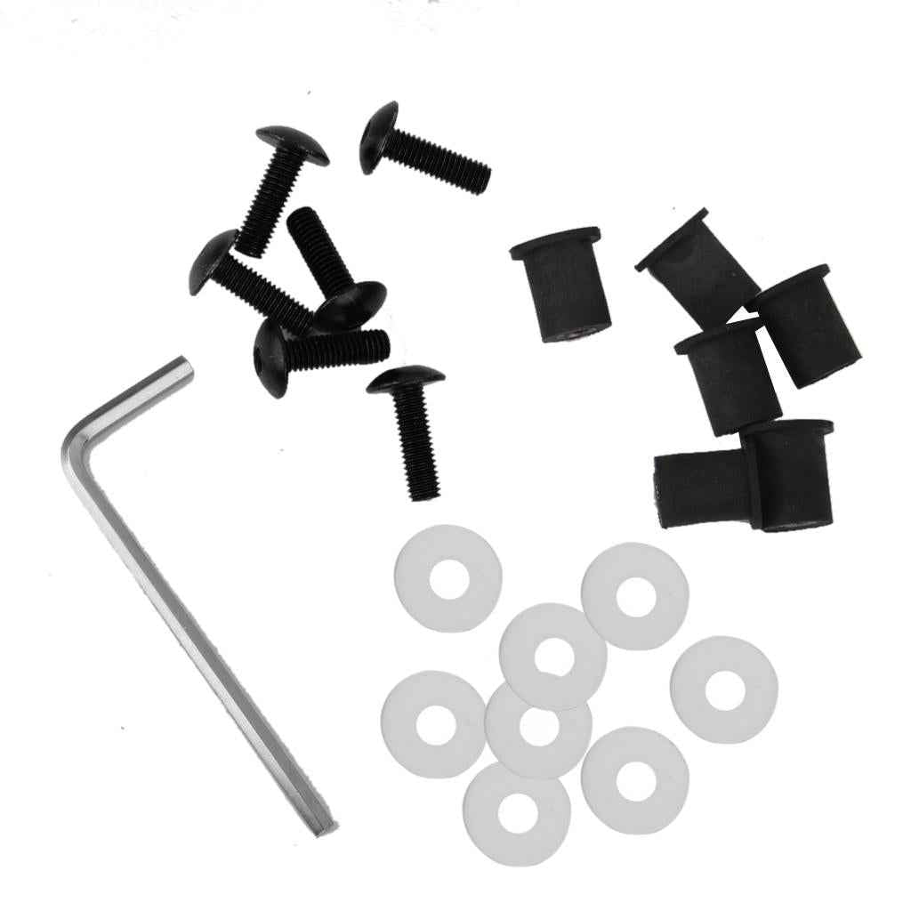 5mm Fairing Windscreen Screw Bolt Kit Windshield Mounting Nuts Black