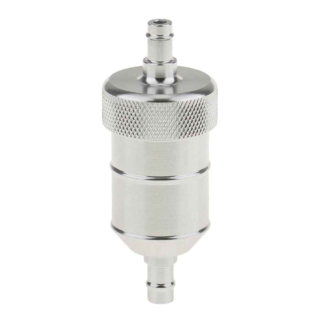 Motorcycle Pit Dirt Bike ATV Quad Inline Fuel Gas Filter 1/4 inch 6mm Silver