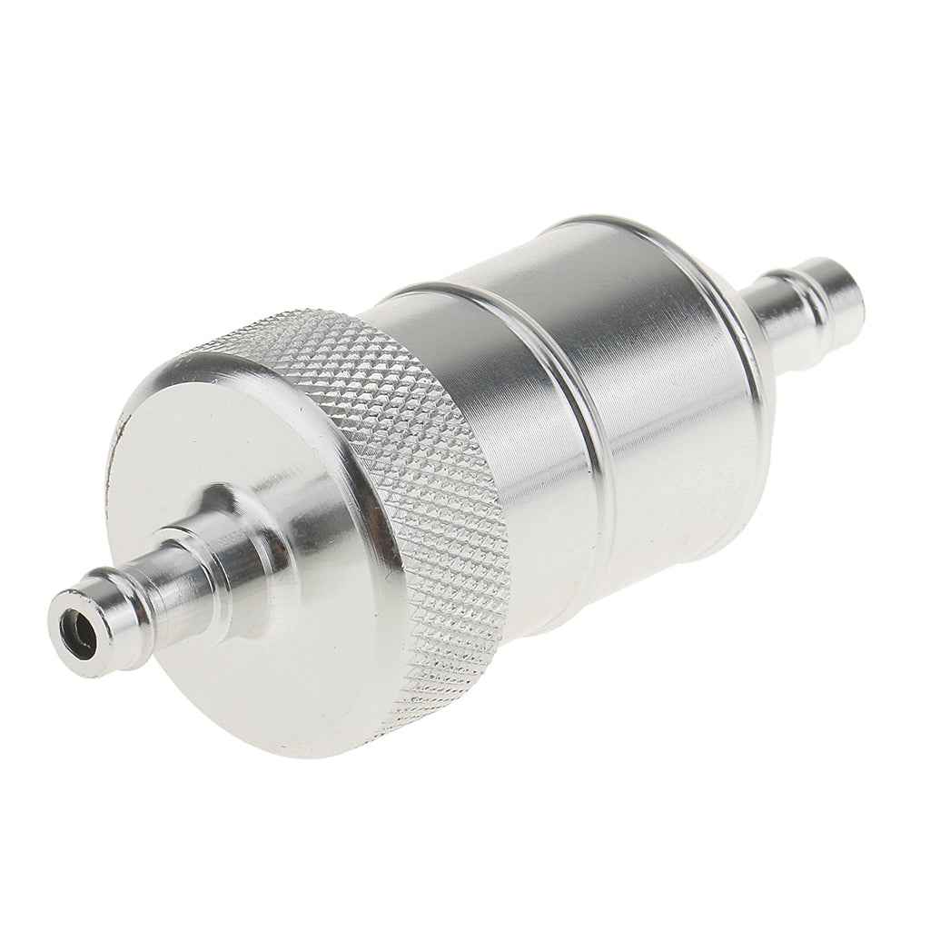 Motorcycle Pit Dirt Bike ATV Quad Inline Fuel Gas Filter 1/4 inch 6mm Silver