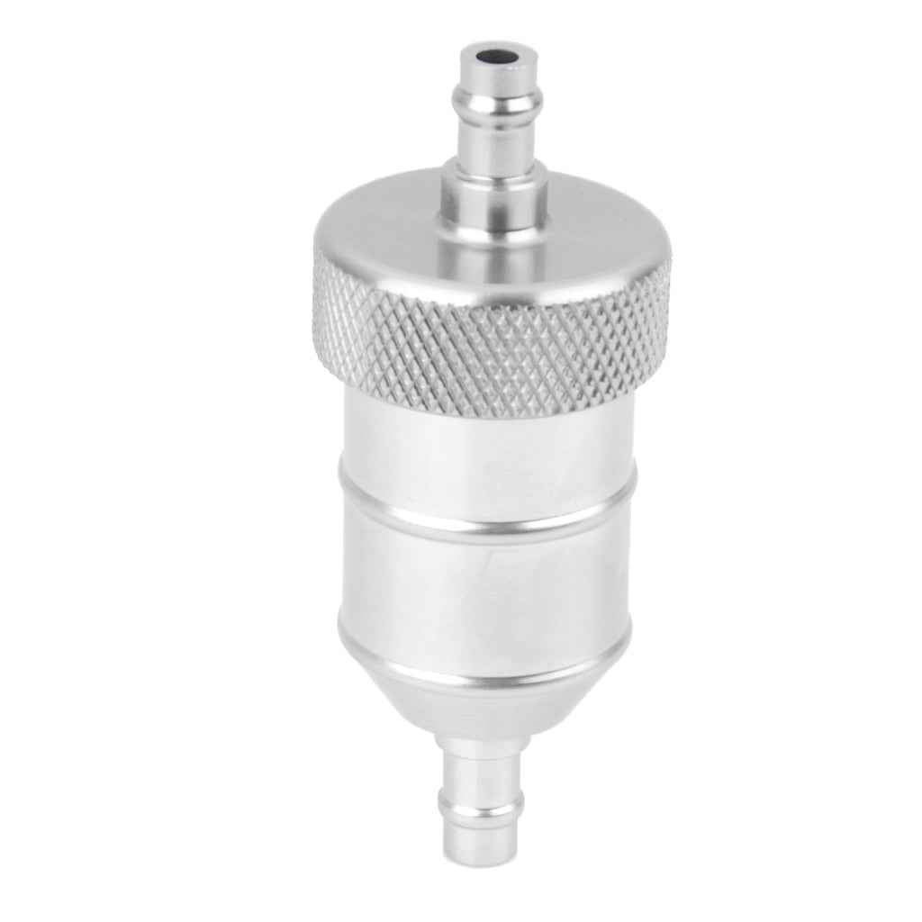 Motorcycle Pit Dirt Bike ATV Quad Inline Fuel Gas Filter 1/4 inch 6mm Silver