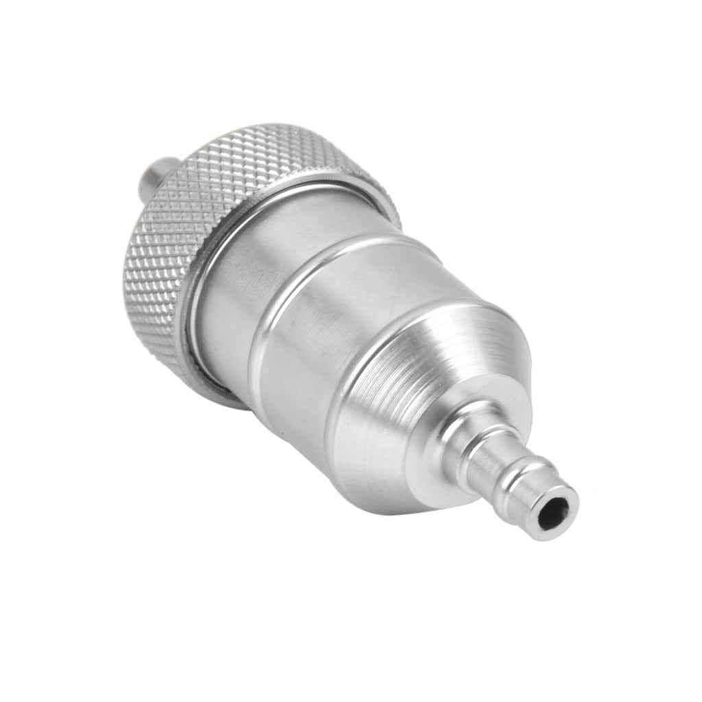 Motorcycle Pit Dirt Bike ATV Quad Inline Fuel Gas Filter 1/4 inch 6mm Silver