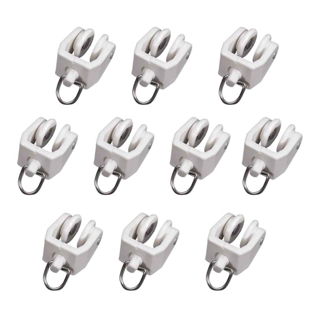10pcs Plastic Curtain Track Runners Rail Runners with Eyelet