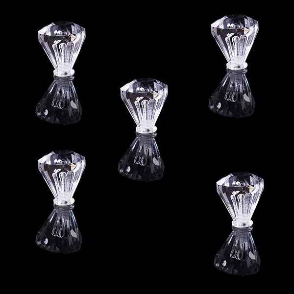 5x Clear Faceted Small Drawer Knob Cupboard Cabinet Pull Handle