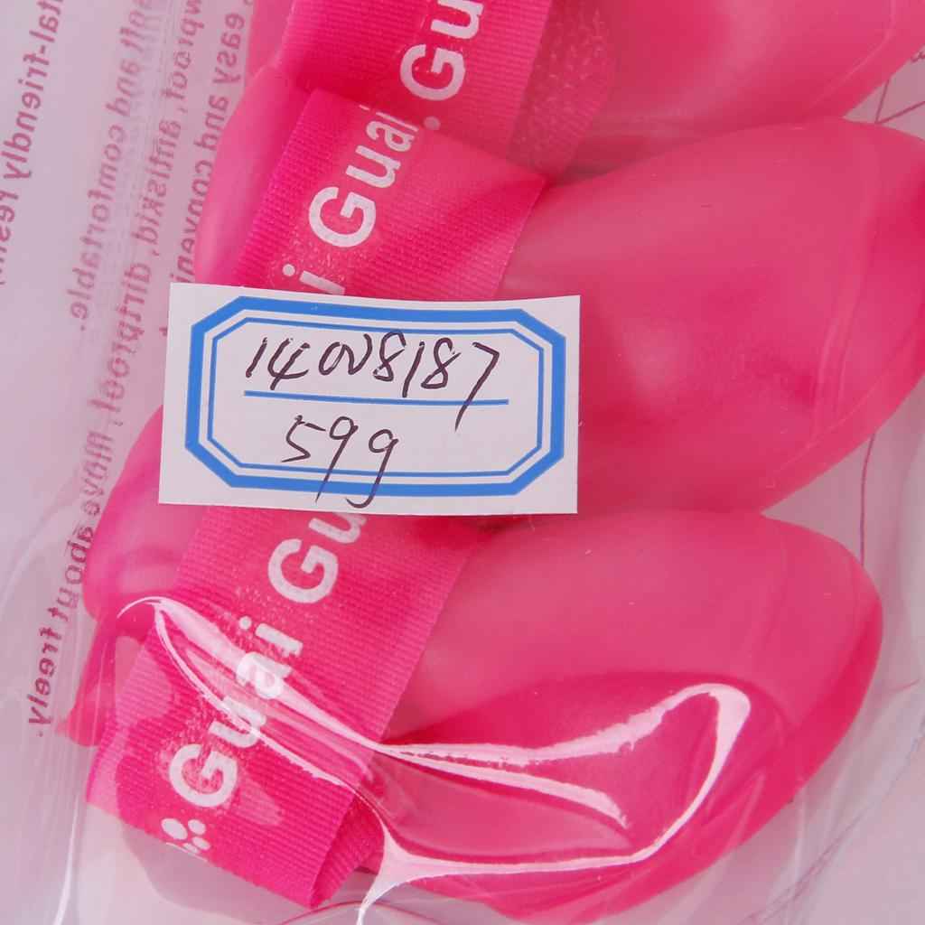 Pet Dog Waterproof Skidproof Rain Shoes Boot Size S - Pink