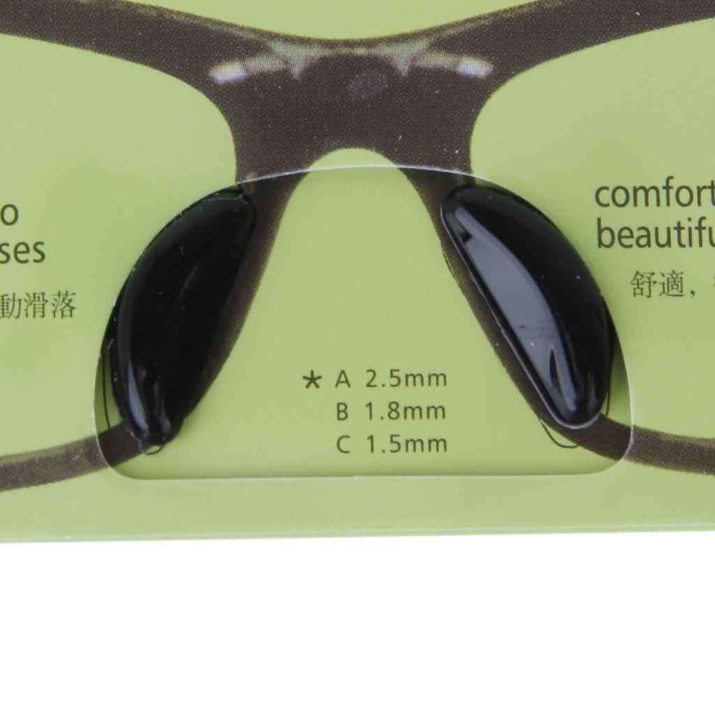 Black 1 Pair Eyeglass Sunglass Glasses Anti-Slip Silicone Stick On Nose Pad