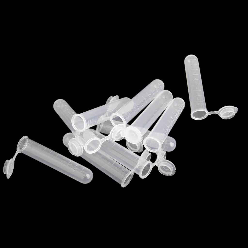 10pcs 10ml Plastic Graduated Cylinder Centrifuge Tube Laboratory Test w/ Lid