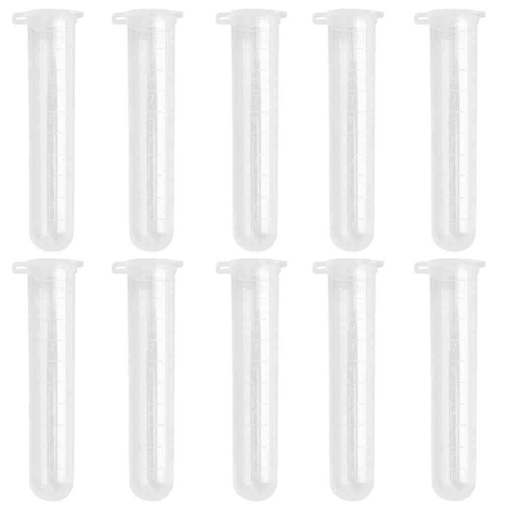 10pcs 10ml Plastic Graduated Cylinder Centrifuge Tube Laboratory Test w/ Lid