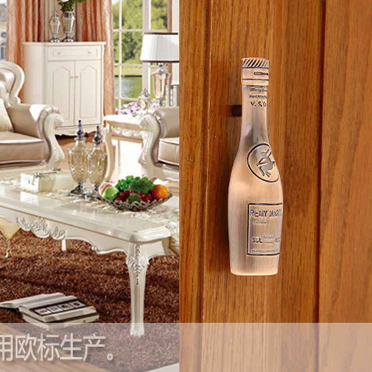 Set Of Wine Bottle Shaped Drawing Knob With Mounting Screw Red Bronze