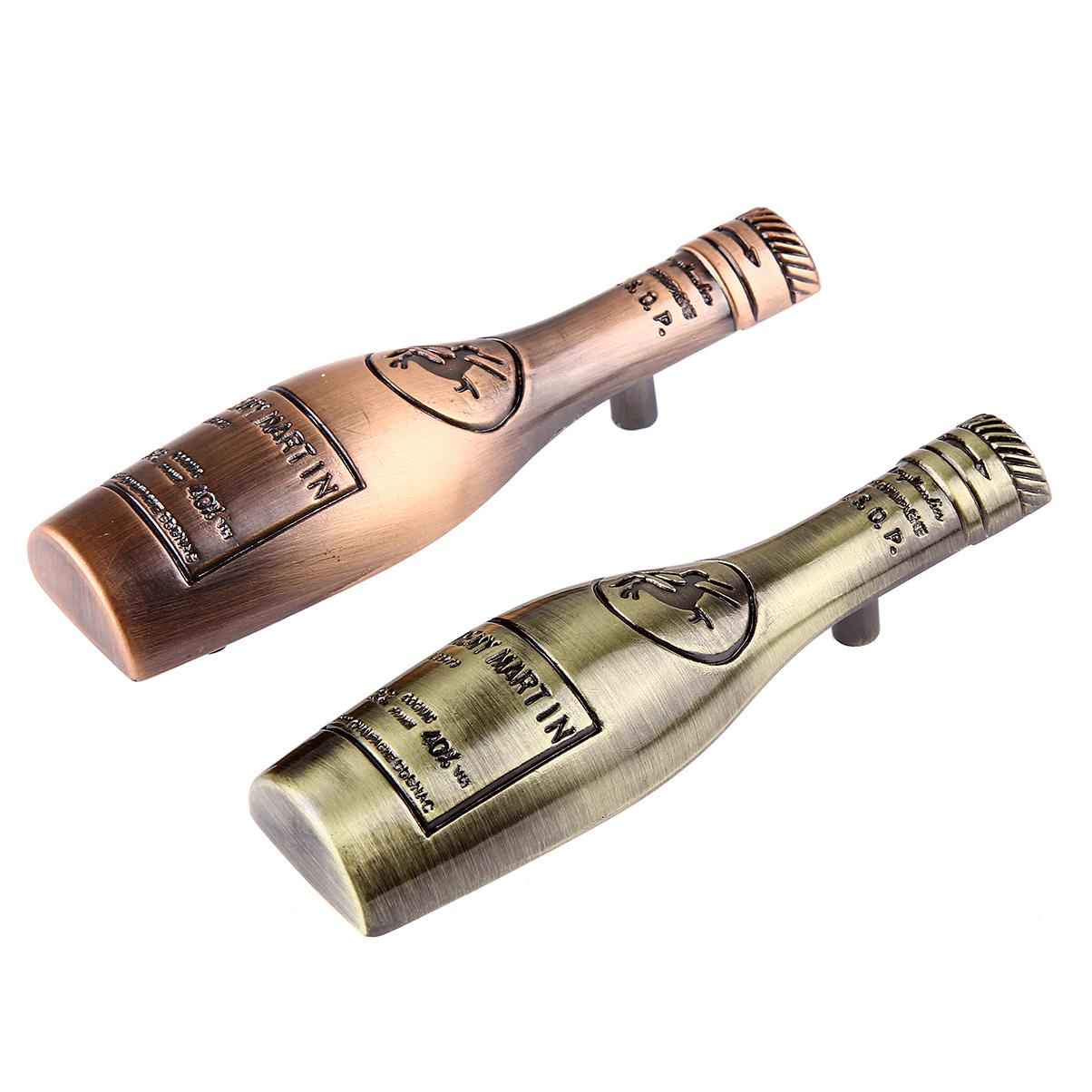 Set Of Wine Bottle Shaped Drawing Knob With Mounting Screw Red Bronze