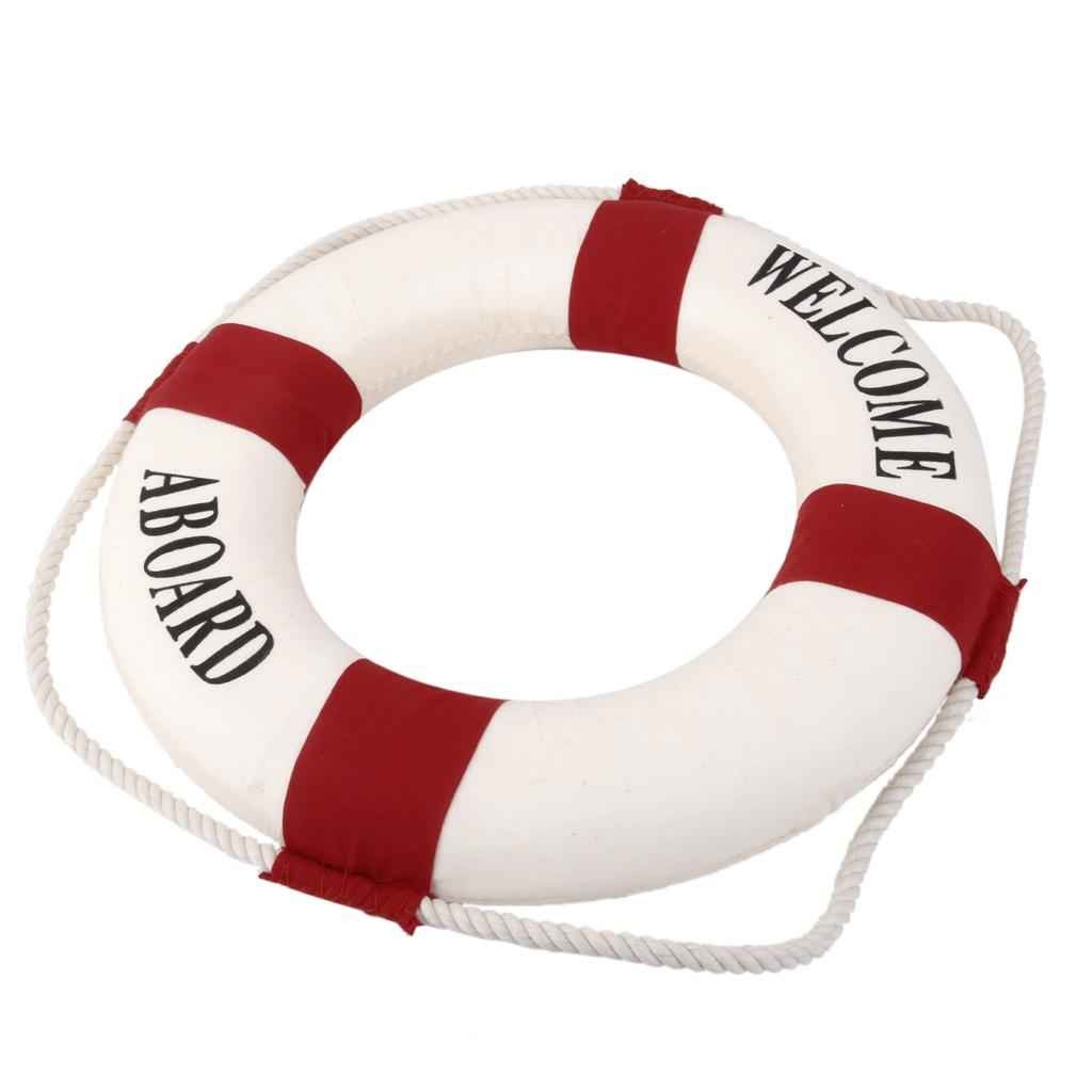 Welcome Red Nautical Wall Decor Ship Boat Ring Life Buoy Preserver 14cm