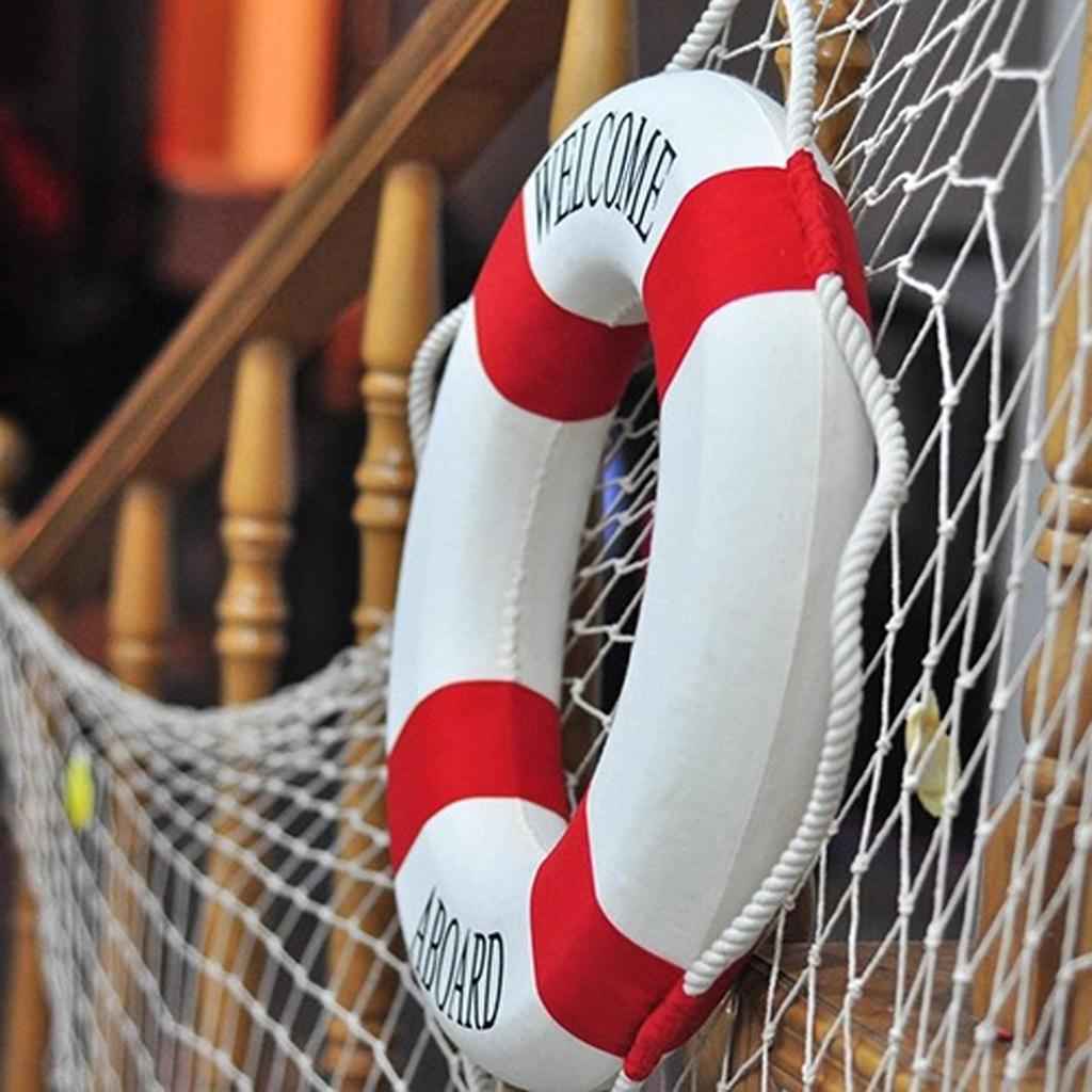 Welcome Red Nautical Wall Decor Ship Boat Ring Life Buoy Preserver 14cm