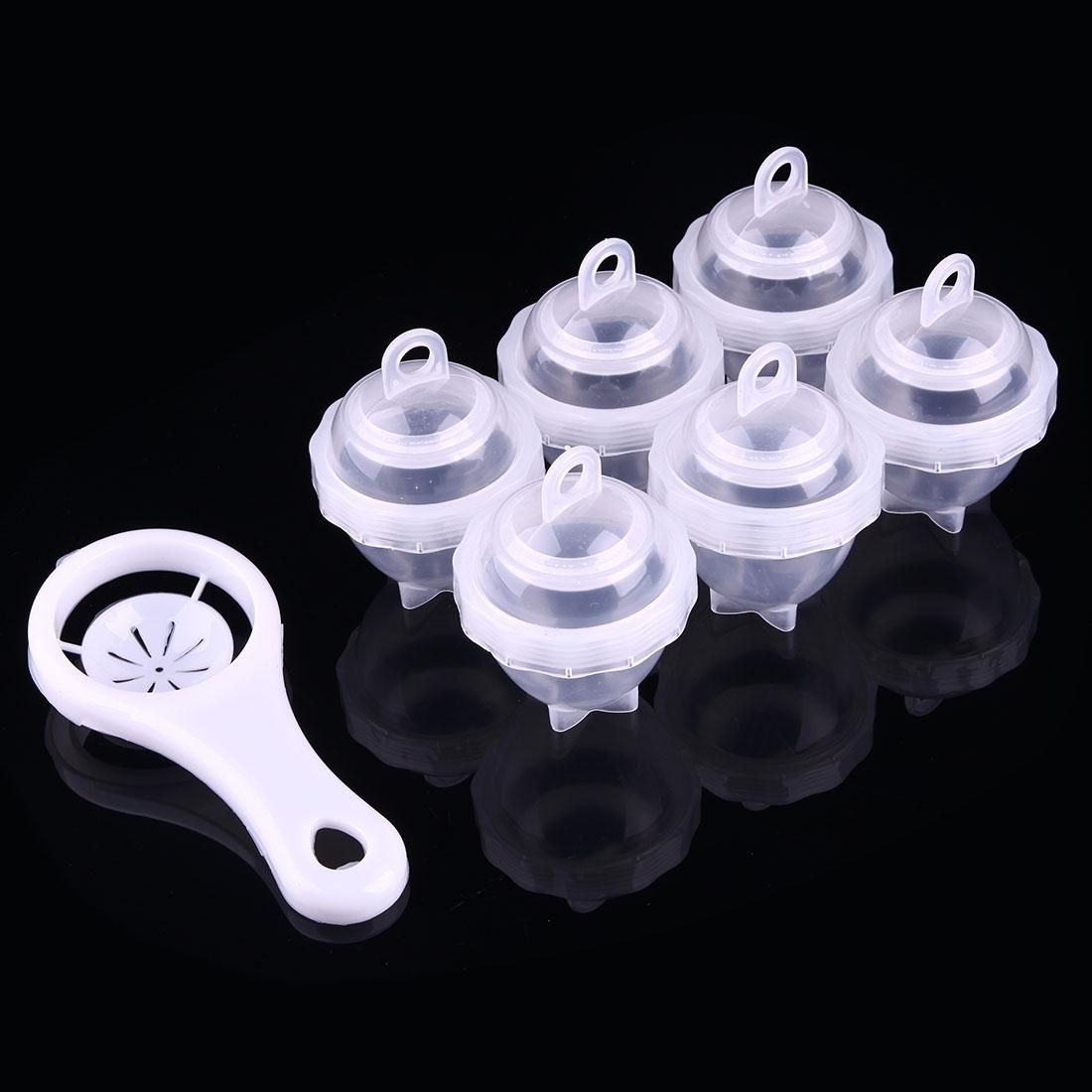 6 PCS Hard Egg Boiler without Shell, Simply Crack, Boil, Twist (White)