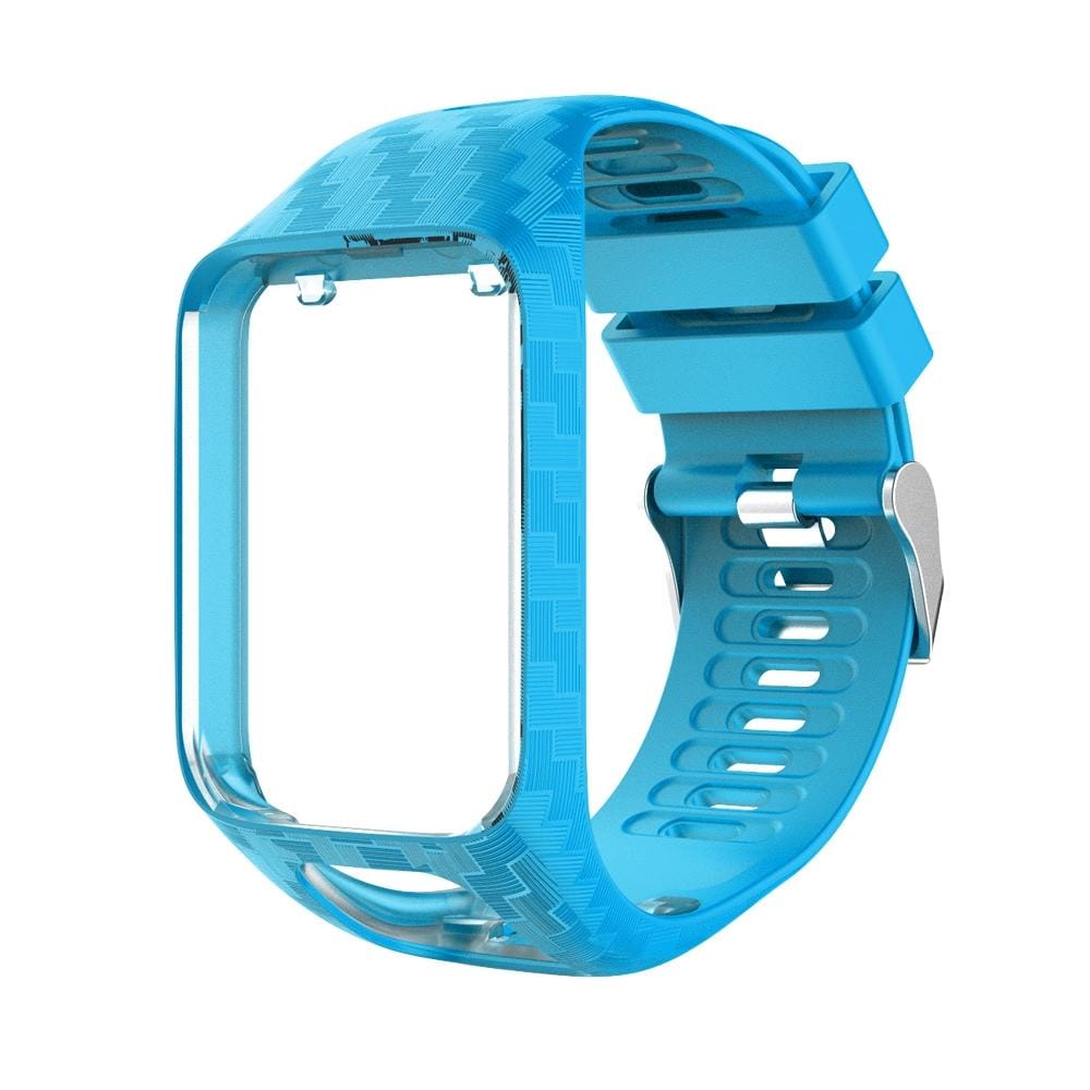 For Tomtom 2 / 3 Radium Carving Texture Replacement Strap Watchband (Sky Blue)